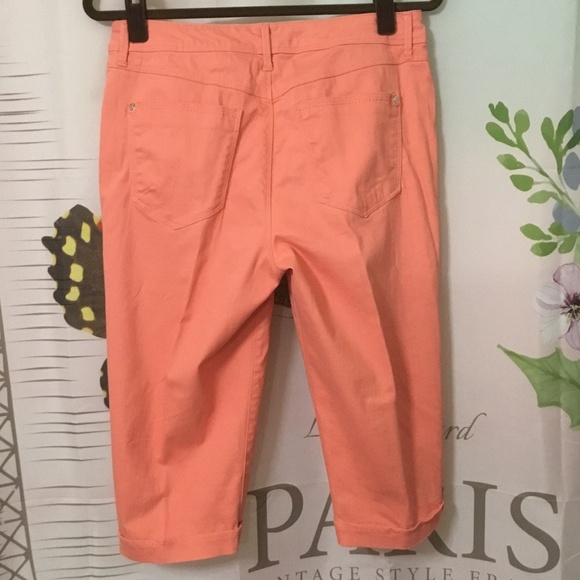 Gloria Vanderbilt Women’s Lillian Capri Pants Size 6 Bright Hibiscus - Picture 8 of 9
